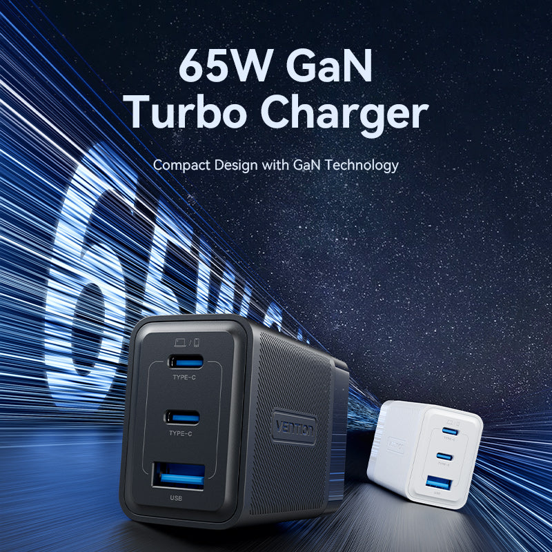 65W GaN Turbo Charger with Dual Port