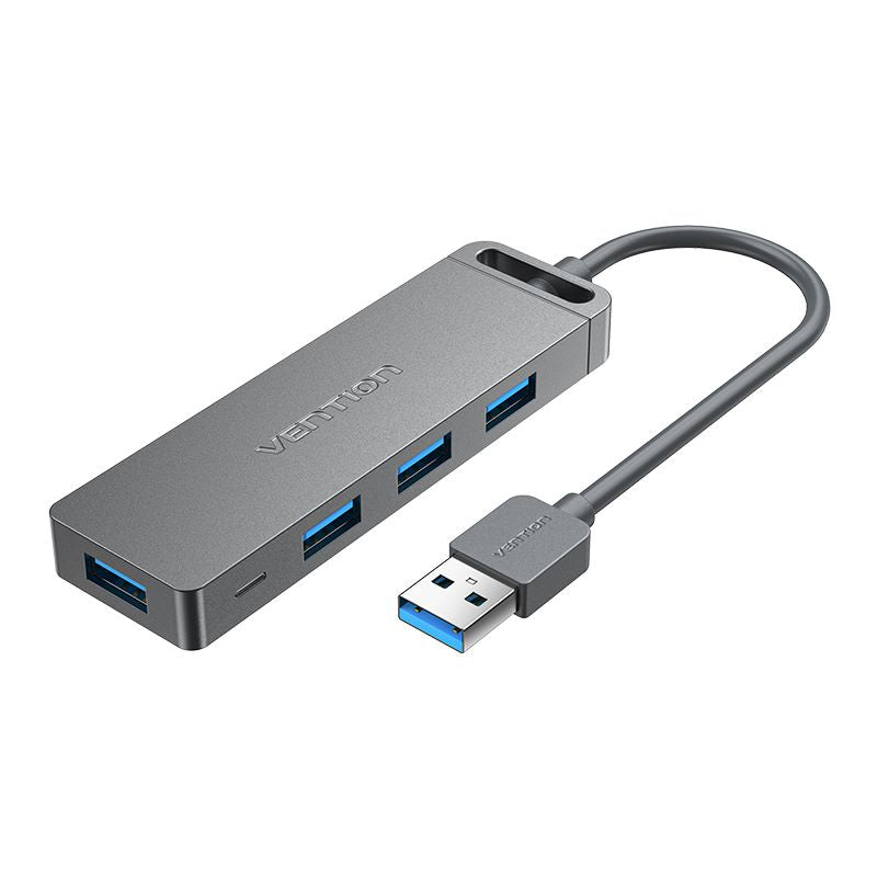 Hub USB 3.0 de 4 Puertos con Fuente de Alimentación 0.15/0.5/1M Negro/Gris