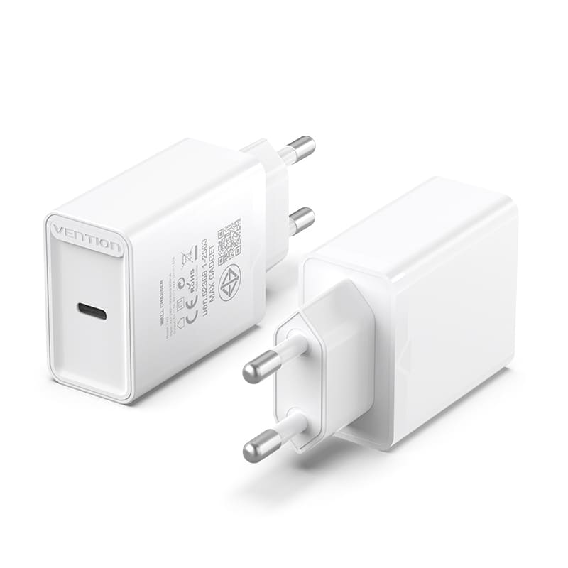 Cargador de Pared USB-C de 1 Puerto (20W) Enchufe Tailandia Blanco 