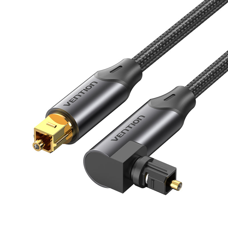 90-Degree Optical Audio Cable 0.5/1/1.5/2/3/5/10M Black Aluminum Alloy Type