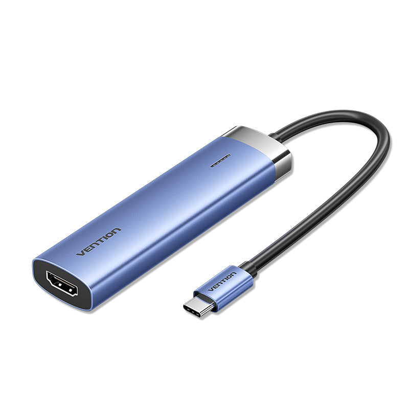 USB-C a HDMI/USB 3.0 x 3/PD Tipo de aleación de aluminio azul de la estación de acoplamiento los 0.15M 