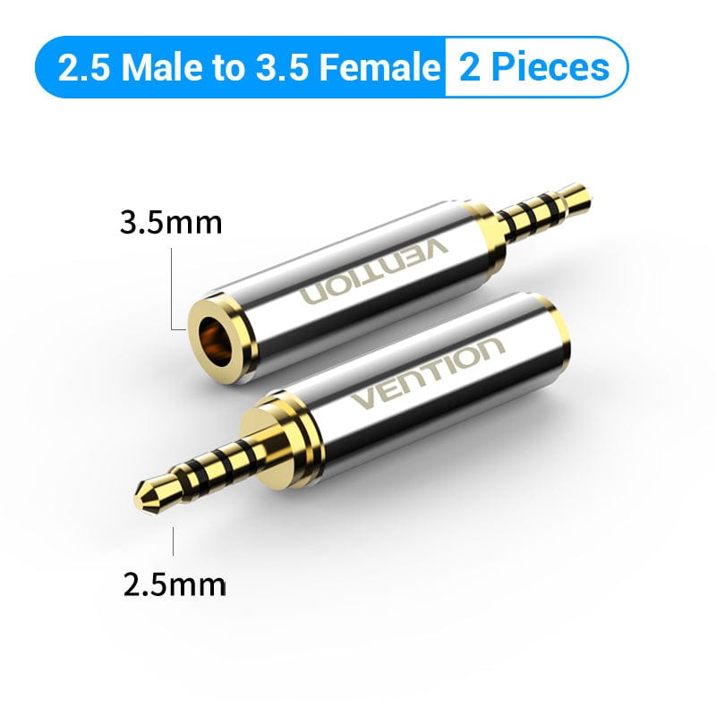 VENTION 速卖通 3.5 to 2.5 1pc Jack 3.5mm to 2.5mm Male to Female Plug Audio Adapter for Speaker Laptop Headphone Jack Aux Cable Connecter 2.5 to 3.5