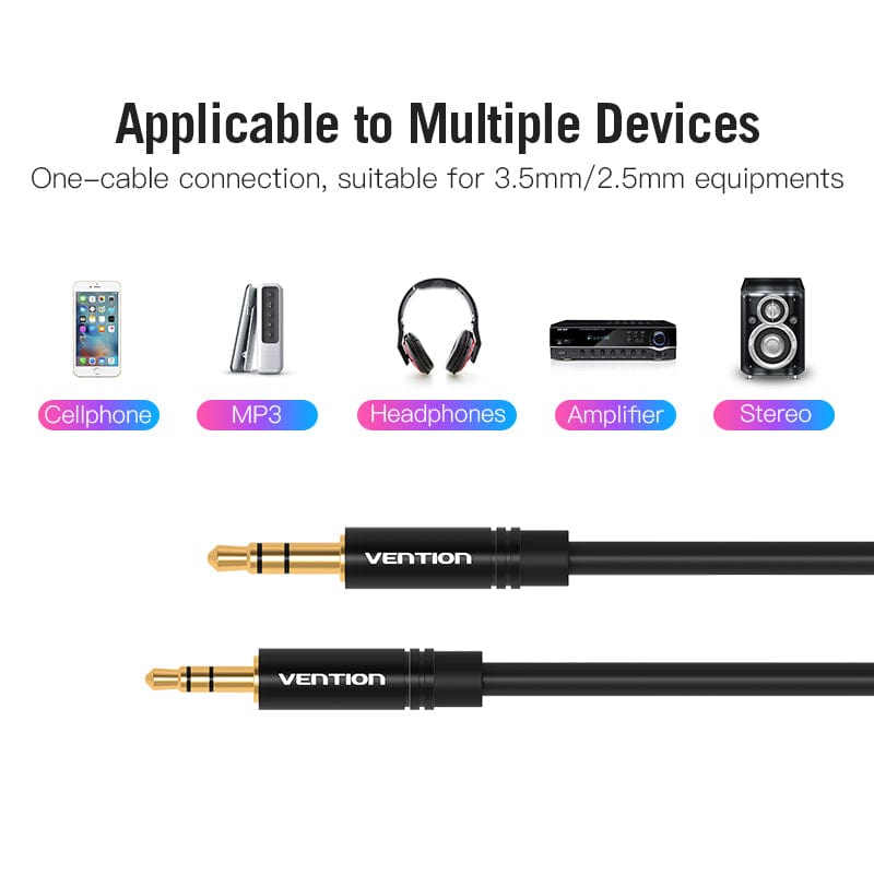 VENTION 速卖通 3.5 to 2.5 Aux Cable Jack 3.5 mm to Jack 2.5 mm Audio Cable Jack 3.5 for Headphone Aux Speaker Connector Cord 2.5 to 3.5