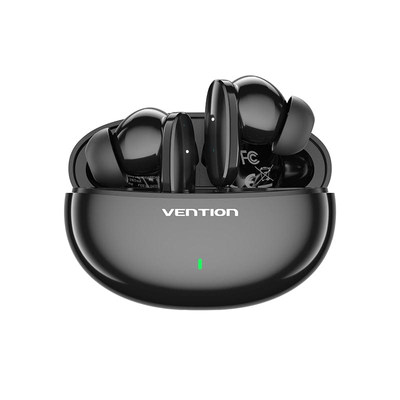 VENTION 速卖通 Black Vention Bluetooth 5.3 Earphones TWS True Wireless Headphones USB-C AAC/SBC Stereo Sports Earbuds with Mic Hi-Fi Headset