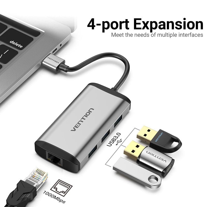 VENTION 速卖通 USB-A3.0 1000Mbps USB Ethernet USB3.0 Lan 1000Mbps Ethernet Adapter USB RJ45 USB HUB