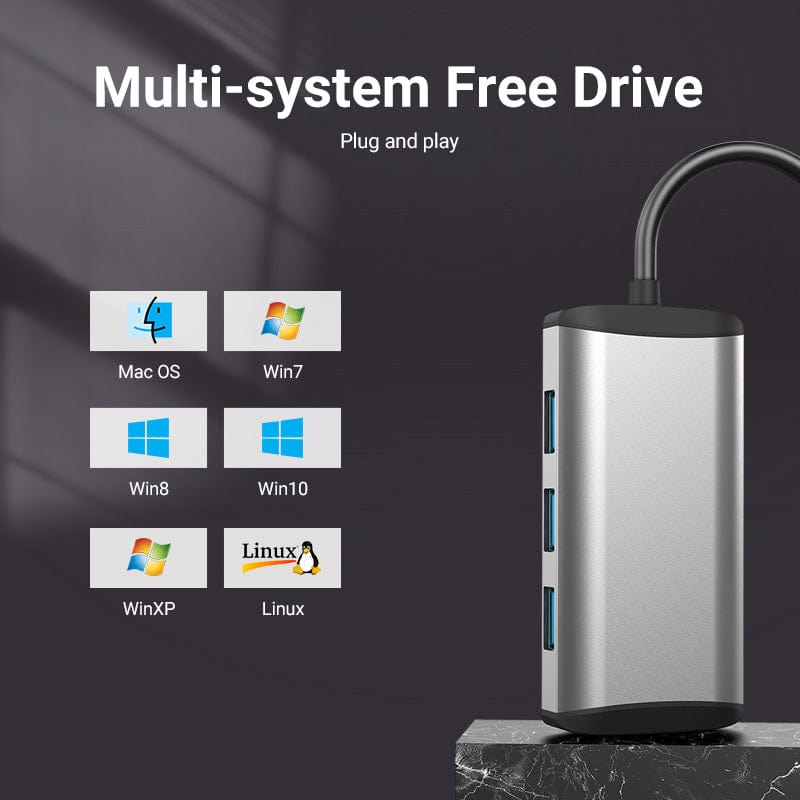 VENTION 速卖通 USB-A3.0 1000Mbps USB Ethernet USB3.0 Lan 1000Mbps Ethernet Adapter USB RJ45 USB HUB