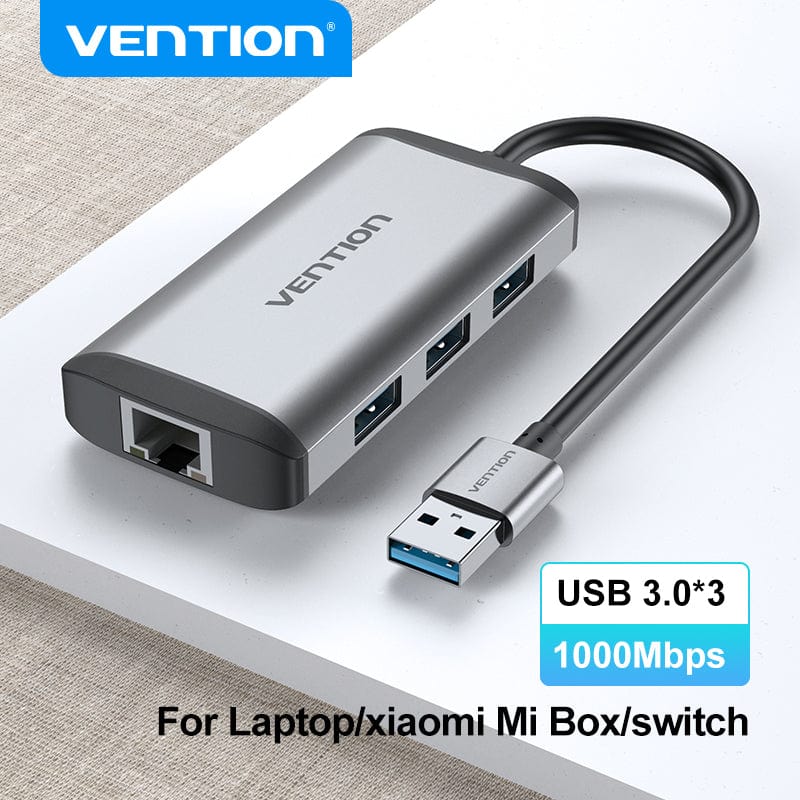 VENTION 速卖通 USB-A3.0 1000Mbps USB Ethernet USB3.0 Lan 1000Mbps Ethernet Adapter USB RJ45 USB HUB