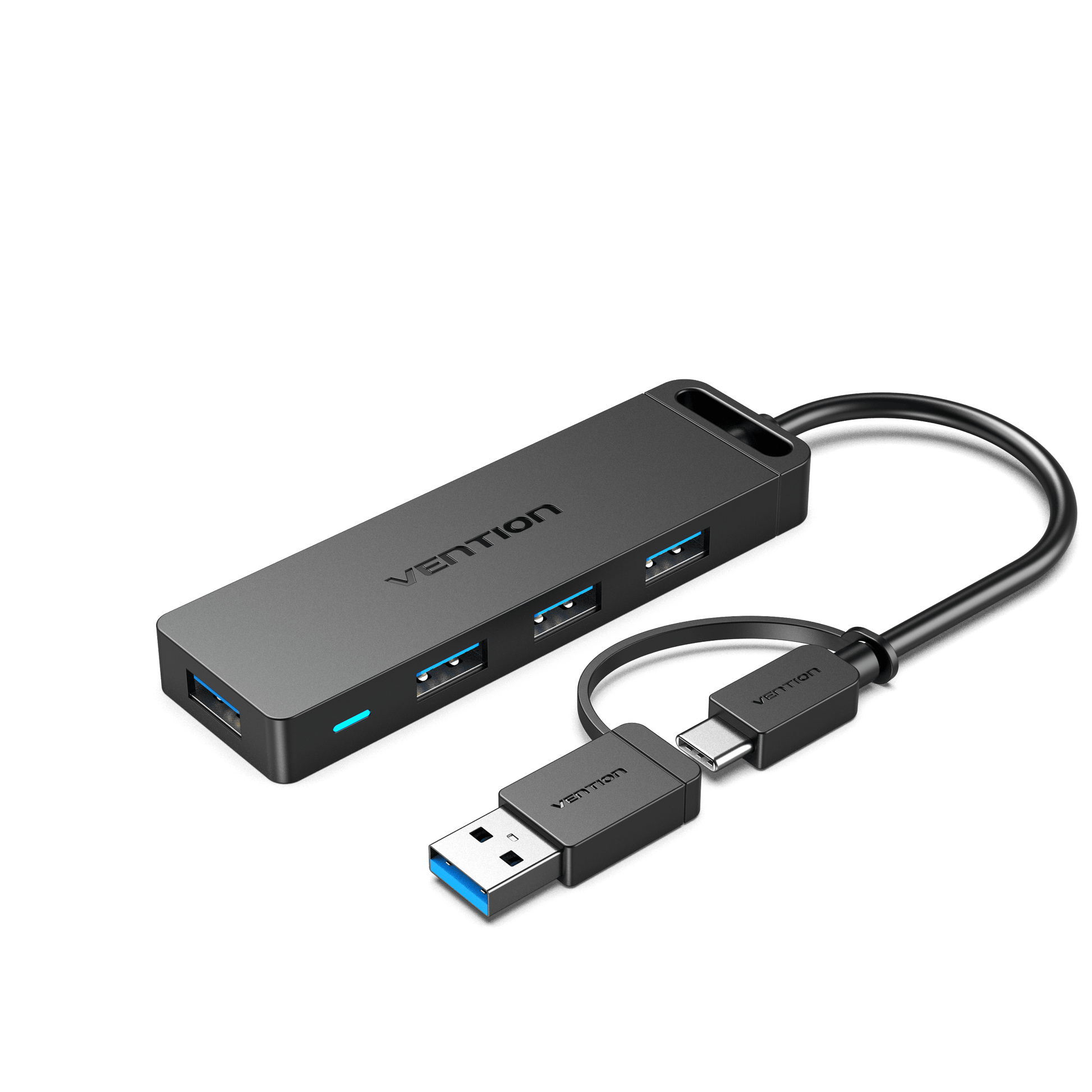 VENTION 0.15m USB3.0 & Type-C 2-in-1 Interface to 4-Port USB 3.0 Hub