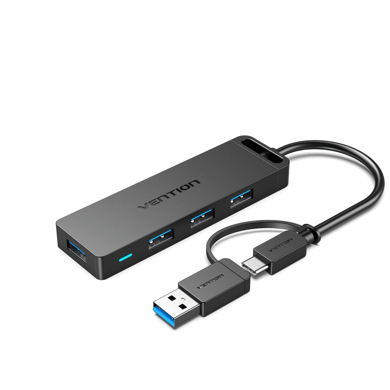 VENTION 0.15m USB3.0 & Type-C 2-in-1 Interface to 4-Port USB 3.0 Hub