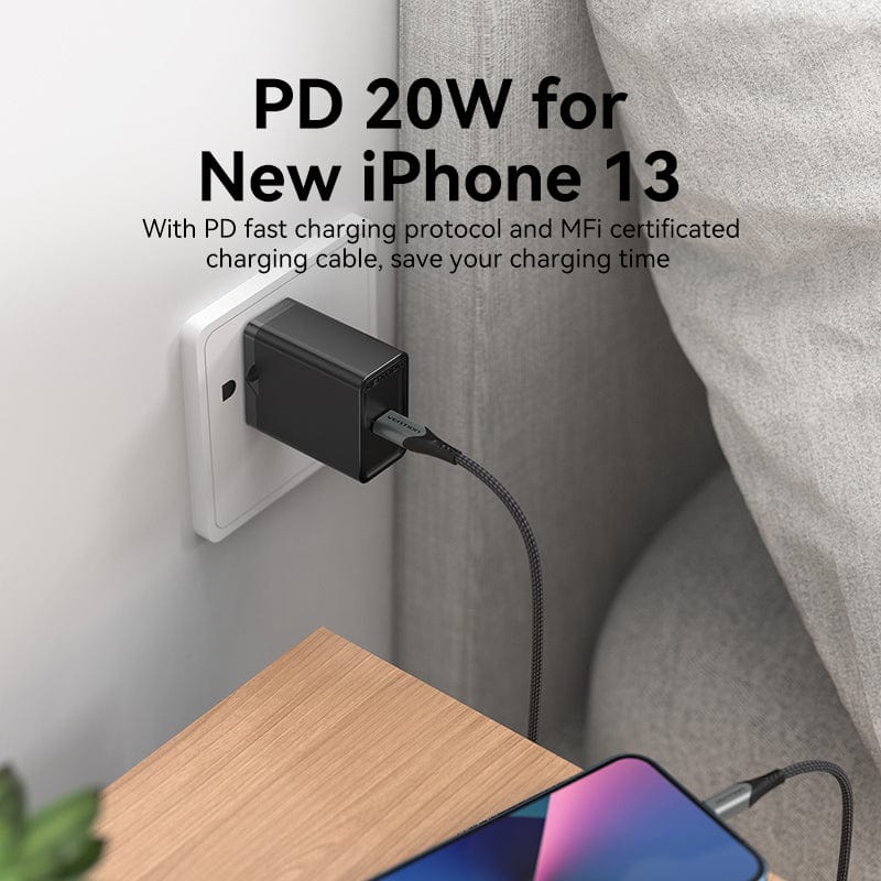 VENTION 1-port USB-C Wall Charger(20W) US-Plug