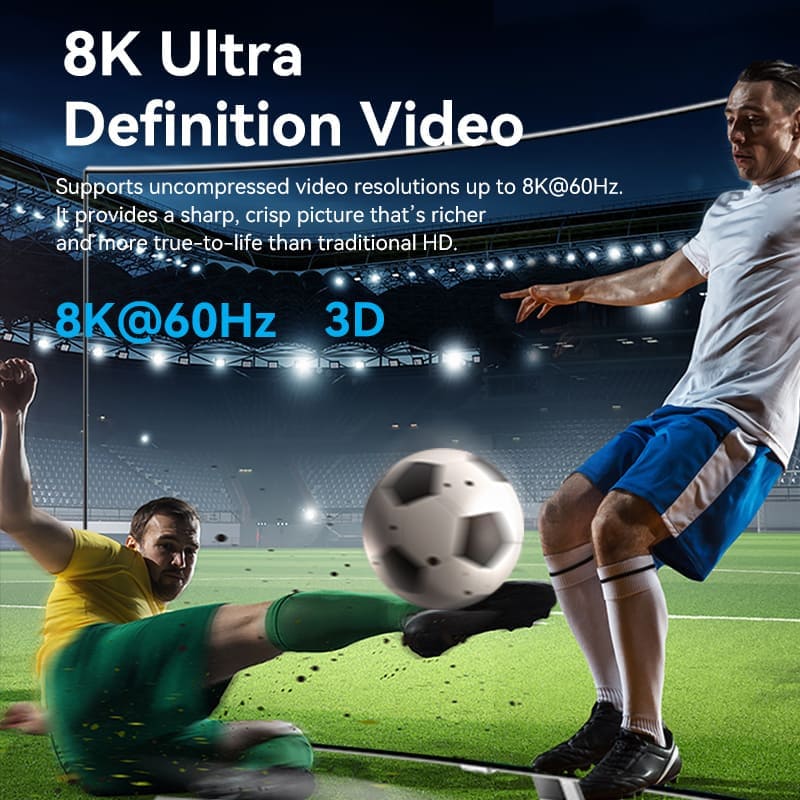Vention 2-Port Bi-Directional 8K HDMI Switcher Gray Aluminium Alloy Type