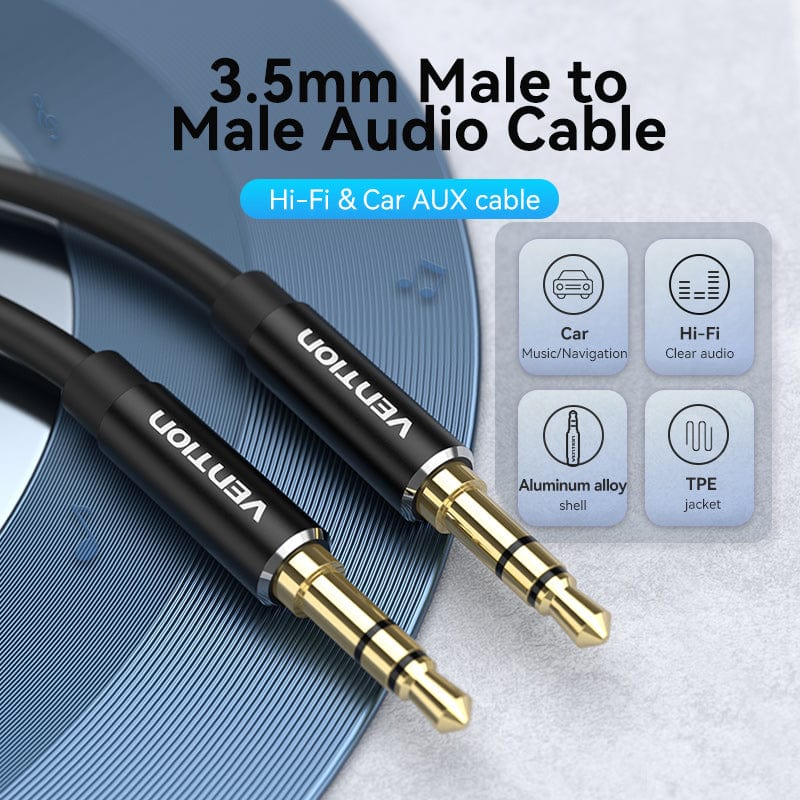 VENTION 3.5mm Male to Male Audio Cable Aluminum Alloy Type