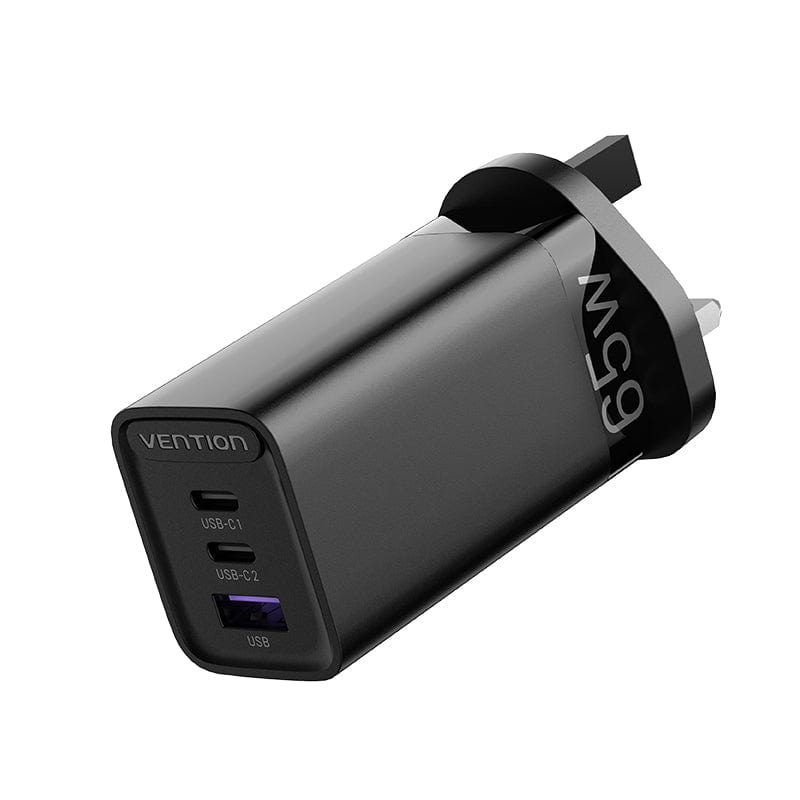 VENTION 3-port USB(C+C+A) GaN Charger(65W/30W/30W)UK