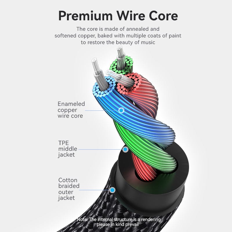 VENTION Cotton Braided 3.5mm Male to Male Audio Cable