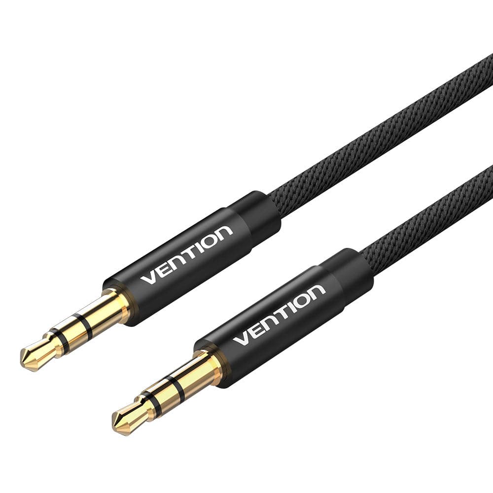 VENTION Fabric Braided 3.5mm Male to Male Audio Cable Black Metal Type