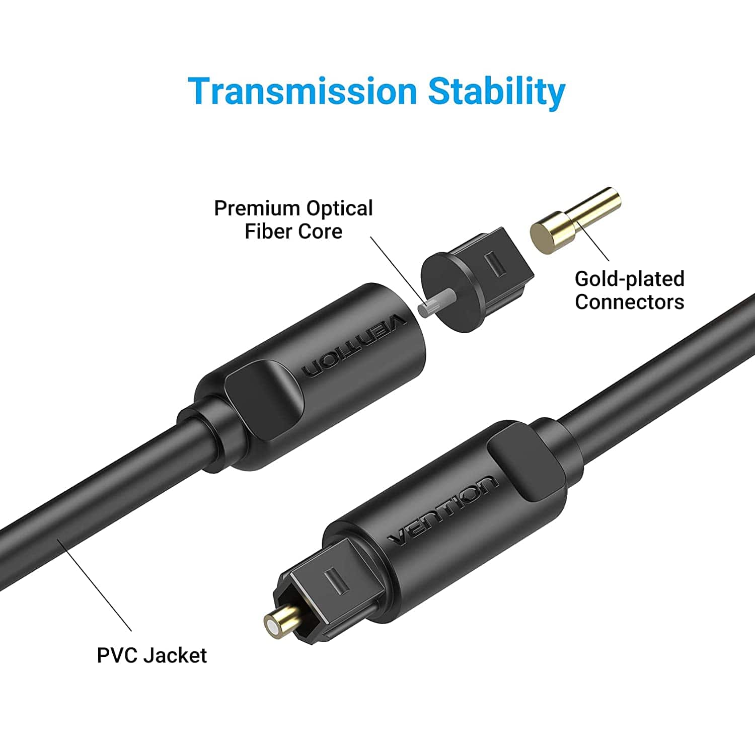 VENTION Optical Fiber Audio Cable Black