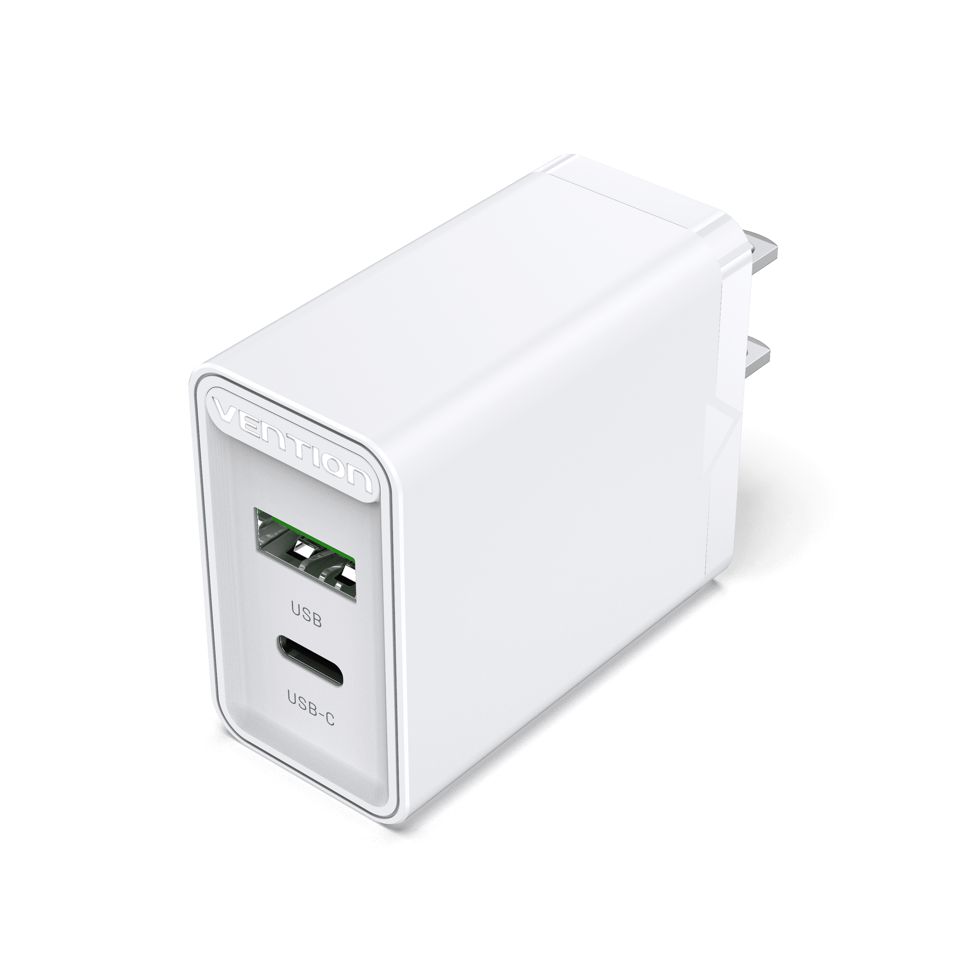 VENTION Two-Port  USB(A+C) Wall Charger (18W/20W) US-Plug White/Black