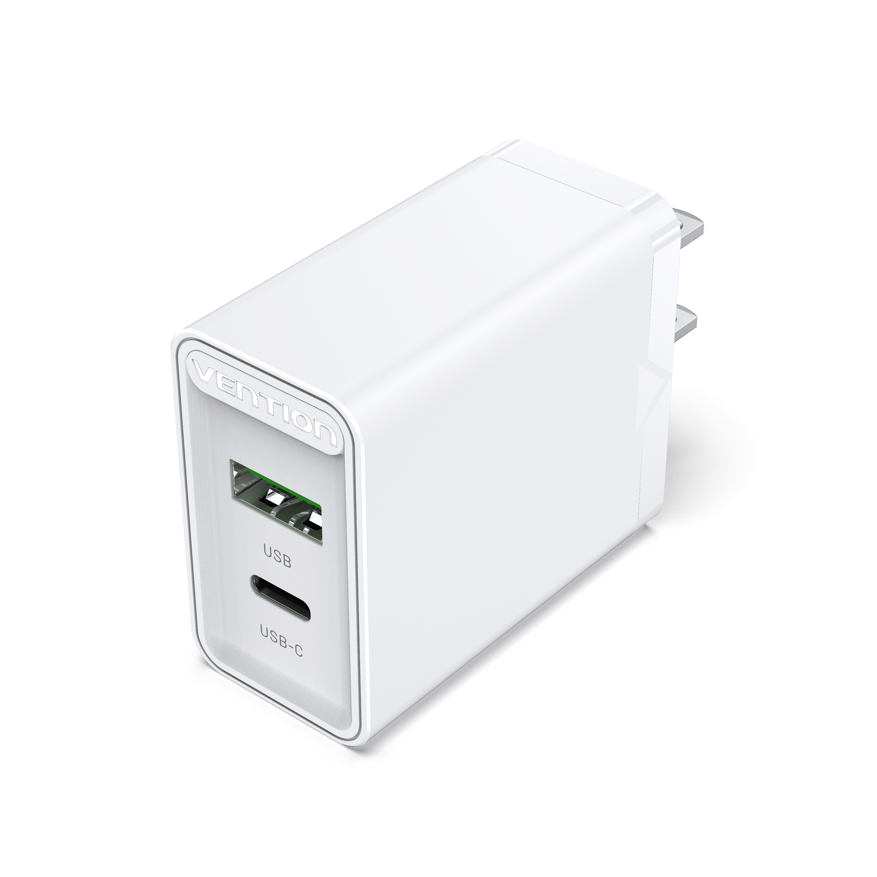 VENTION Two-Port  USB(A+C) Wall Charger (18W/20W) US-Plug White/Black