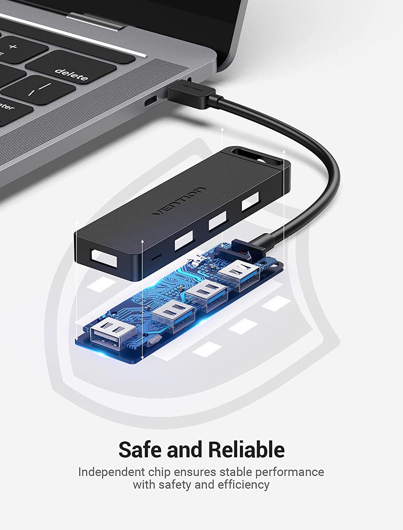 VENTION Type-C to 4-Port USB 3.0 Hub with Power Supply