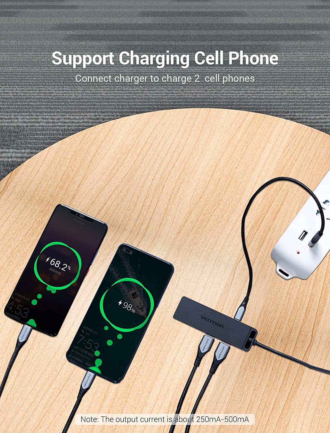 VENTION Type-C to 4-Port USB 3.0 Hub with Power Supply