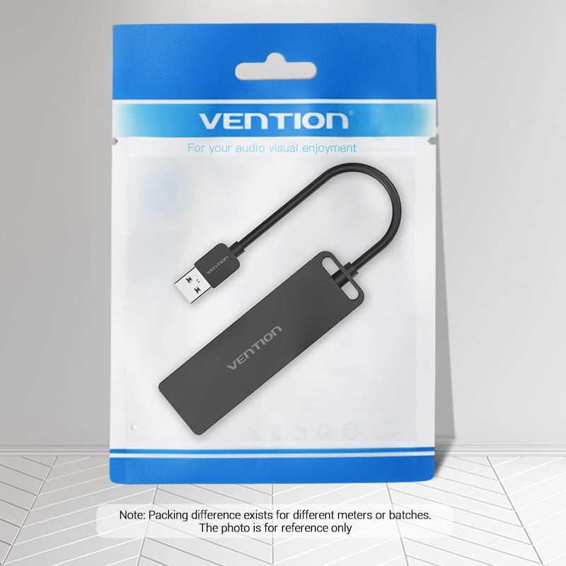 Vention USB 2.0 to USB 2.0*3/TF/SD/Micro-B HUB 0.15M Black ABS Type