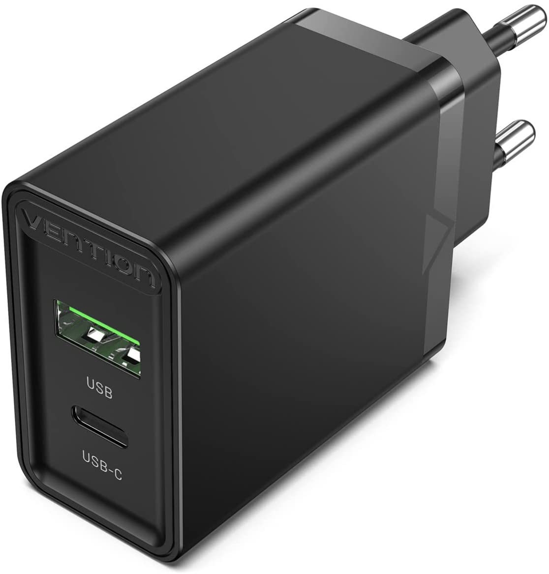 VENTION USB A + USB C / Black Two-Port  USB(A+C) Wall Charger (18W/20W) EU-Plug White