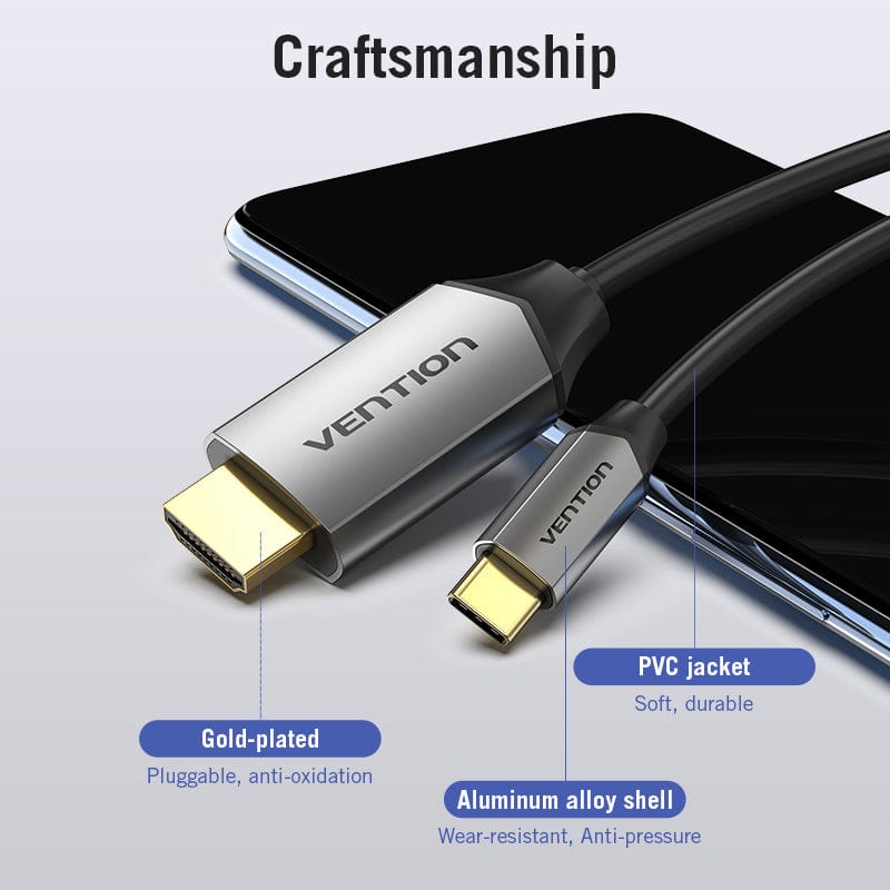 VENTION USB C HDMI 4K  Type C to HDMI 60HZ Cable Huawei P40 Mate 30 Pro MacBook Air ipad usb c Cable