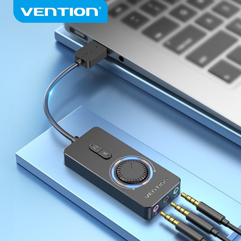 VENTION USB External Sound Card USB to 3.5mm Audio Adapter USB to Earphone Microphone for Macbook Computer Laptop PS4 Sound Card